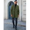imageRuncati Mens Trench Coat Double Breasted Stand Collar Pea Coat Casual Fall Winter Warm Mid Long OvercoatArmy Green