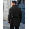 imageRuncati Mens Trench Coat Double Breasted Stand Collar Pea Coat Casual Fall Winter Warm Mid Long OvercoatBlack