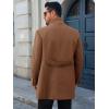 imageRuncati Mens Trench Coat Double Breasted Stand Collar Pea Coat Casual Fall Winter Warm Mid Long OvercoatBrown
