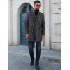 imageRuncati Mens Trench Coat Double Breasted Stand Collar Pea Coat Casual Fall Winter Warm Mid Long OvercoatDark Grey