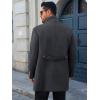 imageRuncati Mens Trench Coat Double Breasted Stand Collar Pea Coat Casual Fall Winter Warm Mid Long OvercoatDark Grey