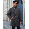imageRuncati Mens Trench Coat Double Breasted Stand Collar Pea Coat Casual Fall Winter Warm Mid Long OvercoatDark Grey