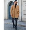imageRuncati Mens Trench Coat Double Breasted Stand Collar Pea Coat Casual Fall Winter Warm Mid Long OvercoatKhaki