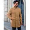 imageRuncati Mens Trench Coat Double Breasted Stand Collar Pea Coat Casual Fall Winter Warm Mid Long OvercoatKhaki