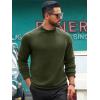 imageRuncati Mens Turtleneck Sweater Casual Knitted Pullover Raglan Sleeve Fall Winter Thermal SweatersArmy Green