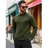imageRuncati Mens Turtleneck Sweater Casual Knitted Pullover Raglan Sleeve Fall Winter Thermal SweatersArmy Green