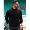 imageRuncati Mens Turtleneck Sweater Casual Knitted Pullover Raglan Sleeve Fall Winter Thermal SweatersBlack