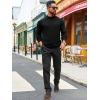 imageRuncati Mens Turtleneck Sweater Casual Knitted Pullover Raglan Sleeve Fall Winter Thermal SweatersBlack