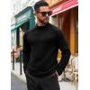 imageRuncati Mens Turtleneck Sweater Casual Knitted Pullover Raglan Sleeve Fall Winter Thermal SweatersBlack