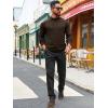 imageRuncati Mens Turtleneck Sweater Casual Knitted Pullover Raglan Sleeve Fall Winter Thermal SweatersBrown