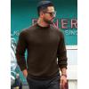imageRuncati Mens Turtleneck Sweater Casual Knitted Pullover Raglan Sleeve Fall Winter Thermal SweatersBrown