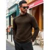 imageRuncati Mens Turtleneck Sweater Casual Knitted Pullover Raglan Sleeve Fall Winter Thermal SweatersBrown