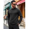 imageRuncati Mens Turtleneck Sweater Casual Knitted Pullover Raglan Sleeve Fall Winter Thermal SweatersDark Gray