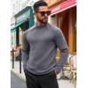 imageRuncati Mens Turtleneck Sweater Casual Knitted Pullover Raglan Sleeve Fall Winter Thermal SweatersGray