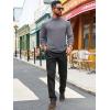 imageRuncati Mens Turtleneck Sweater Casual Knitted Pullover Raglan Sleeve Fall Winter Thermal SweatersGray