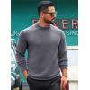 imageRuncati Mens Turtleneck Sweater Casual Knitted Pullover Raglan Sleeve Fall Winter Thermal SweatersGray
