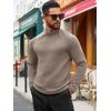imageRuncati Mens Turtleneck Sweater Casual Knitted Pullover Raglan Sleeve Fall Winter Thermal SweatersKhaki