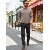imageRuncati Mens Turtleneck Sweater Casual Knitted Pullover Raglan Sleeve Fall Winter Thermal SweatersKhaki