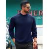 imageRuncati Mens Turtleneck Sweater Casual Knitted Pullover Raglan Sleeve Fall Winter Thermal SweatersNavy