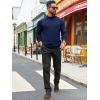 imageRuncati Mens Turtleneck Sweater Casual Knitted Pullover Raglan Sleeve Fall Winter Thermal SweatersNavy