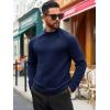 imageRuncati Mens Turtleneck Sweater Casual Knitted Pullover Raglan Sleeve Fall Winter Thermal SweatersNavy