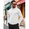 imageRuncati Mens Turtleneck Sweater Casual Knitted Pullover Raglan Sleeve Fall Winter Thermal SweatersWhite