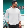 imageRuncati Mens Turtleneck Sweater Casual Knitted Pullover Raglan Sleeve Fall Winter Thermal SweatersWhite
