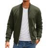 imageRuncati Mens Corduroy Bomber Jacket Lightweight Zip Up Casual Vintage Fall Varsity Jacket with PocketsArmy Green