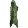 imageRuncati Mens Hooded Cardigan Sleeveless Ruffle Shawl Collar Open Front Knit Drape RobeArmy Green