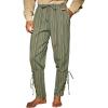 imageRuncati Mens Medieval Ankle Pants Renaissance Viking Navigator Pirate Pants Lace Up Striped Halloween Costume TrousersArmy Green