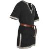 imageRuncati Mens Medieval Costume Halloween Renaissance Tunic Viking Knight Pirate Warrior LARP ShirtsBlack