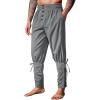 imageRuncati Mens Medieval Pirate Pants Renaissance Ankle Banded Viking Ren Faire Pants Lace Up Halloween Costume TrousersDark Grey