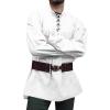imageRuncati Mens Medieval Pirate Shirt Steampunk Viking Renaissance Long Sleeve Lace Up Scottish Halloween Costume TopsWhite