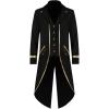 imageRuncati Mens Steampunk Victorian Jacket Gothic Tailcoat Costume Vintage Tuxedo Viking Renaissance Pirate Halloween CoatsBlackx