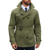 imageRuncati Mens Trench Coat Double Breasted Notched Lapel Jacket Casual Belted Windbreaker OvercoatArmy Green