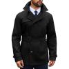 imageRuncati Mens Trench Coat Double Breasted Notched Lapel Jacket Casual Belted Windbreaker OvercoatBlack