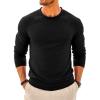 imageRuncati Mens Turtleneck Sweater Casual Knitted Pullover Raglan Sleeve Fall Winter Thermal SweatersBlack