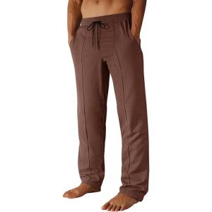 imageRuncati Mens Casual Sweat Pants Pleated Drawstring Elastic Waist Waffle Straight Leg Joggers Sweatpants with PocketsCoffee