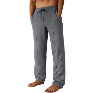 imageRuncati Mens Casual Sweat Pants Pleated Drawstring Elastic Waist Waffle Straight Leg Joggers Sweatpants with PocketsGray