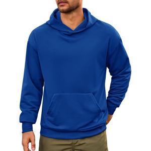 imageRuncati Mens Pullover Hoodies Long Sleeve Casual Lightweight Fashion Hooded Sweatshirt with Kanga PocketsBlue
