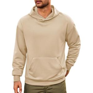 imageRuncati Mens Pullover Hoodies Long Sleeve Casual Lightweight Fashion Hooded Sweatshirt with Kanga PocketsKhaki