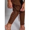 imageMens Medieval Ankle Pants Viking Pirate Renaissance Costume Lace Up Tapered Banded Navigator Casual Trousers01 Brown