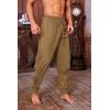 imageMens Medieval Ankle Pants Viking Pirate Renaissance Costume Lace Up Tapered Banded Navigator Casual Trousers01 Khaki