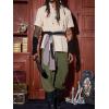 imageRuncati Mens Banded Ankle Pants Medieval Renaissance Viking Pirate Lace Up Halloween Cotton Gothic Costume TrousersArmy Green