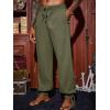 imageRuncati Mens Banded Ankle Pants Medieval Renaissance Viking Pirate Lace Up Halloween Cotton Gothic Costume TrousersArmy Green