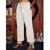 imageRuncati Mens Banded Ankle Pants Medieval Renaissance Viking Pirate Lace Up Halloween Cotton Gothic Costume TrousersBeige