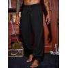 imageRuncati Mens Banded Ankle Pants Medieval Renaissance Viking Pirate Lace Up Halloween Cotton Gothic Costume TrousersBlack