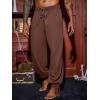 imageRuncati Mens Banded Ankle Pants Medieval Renaissance Viking Pirate Lace Up Halloween Cotton Gothic Costume TrousersBrown