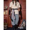 imageRuncati Mens Banded Ankle Pants Medieval Renaissance Viking Pirate Lace Up Halloween Cotton Gothic Costume TrousersGray