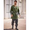 imageRuncati Mens Medieval Pirate Costume Tunic Renaissance Viking Lace Up Cotton Shirts Knight Warrior LARP Halloween TopsArmy Green